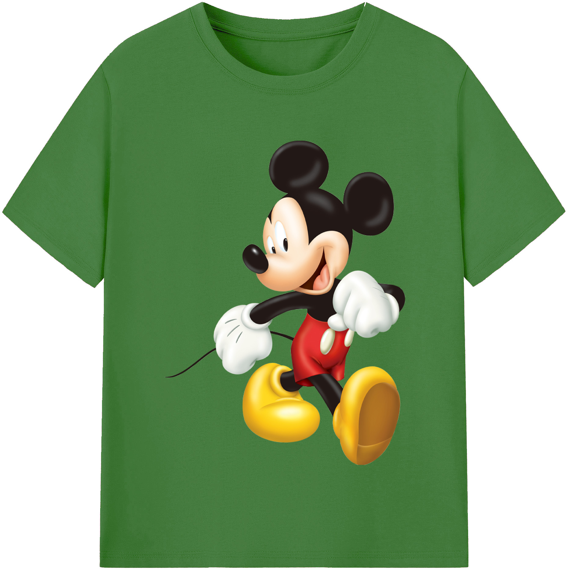 （画像用） ミッキーマウス Mickey Mouse レディースカジュアルプリントTシャツ（綿100％）